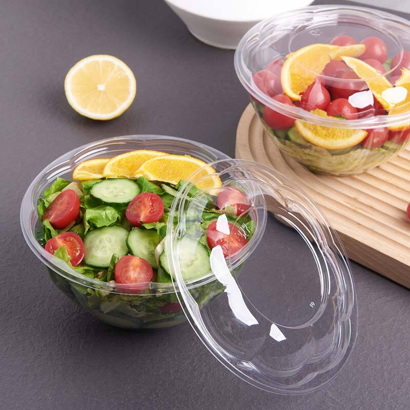 32 oz PET プラスチックフルーツサラダボウル（蓋付き）、中国